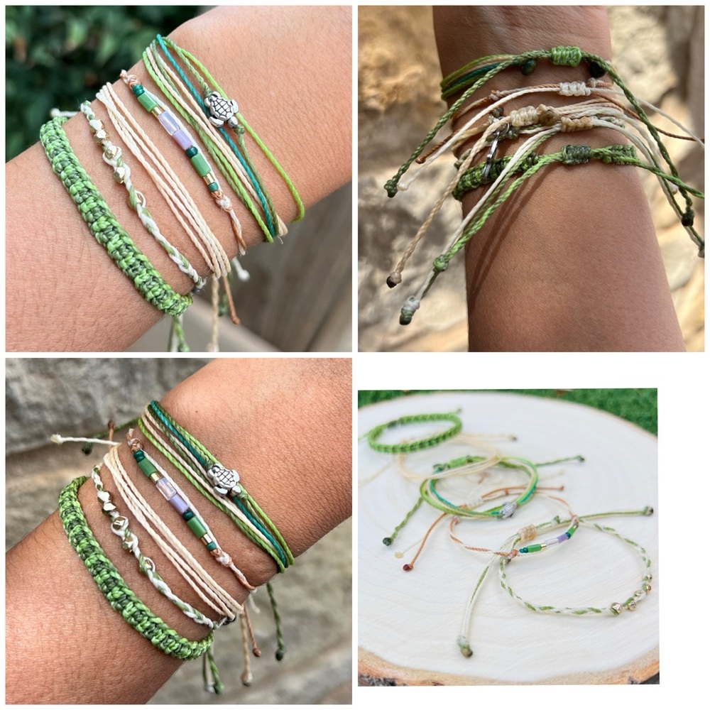 🌳🪵NEW Green/ Fresh Air/ Nature / Set of 5 Adjustable Bracelets🎄 - Picture 4 of 11